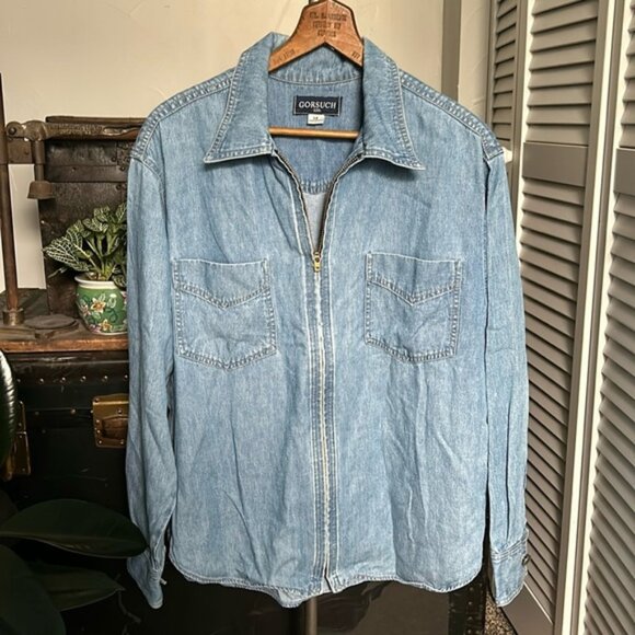 VINTAGE GORUSCH LTD Full Zip Denim Jacket Made in USA - Picture 1 of 6